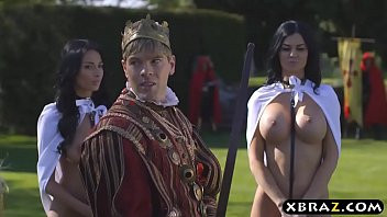Play King fucks his busty slutty servants Jasmine and Anissa